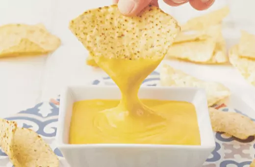 vegan nacho cheese is a tasty substitute for Monterey jack cheese