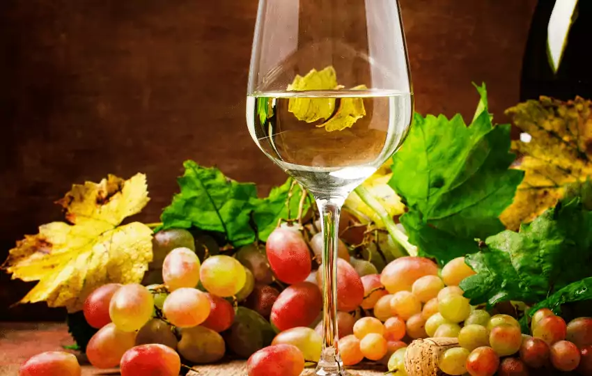 Dry white wine has a higher alcohol content, and it has a hint of sugar (4-9gm/lt) typically consumed by itself or with food.  Popular ingredient used in cooking.