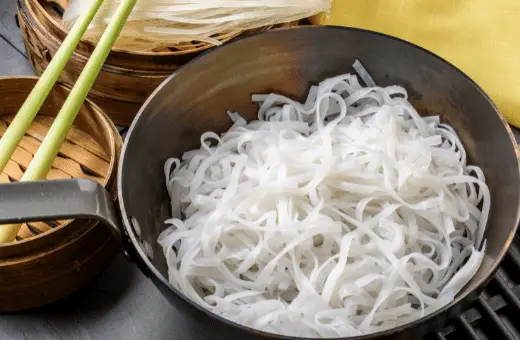 rice noodles are an excellent substitution for lo mein noodles