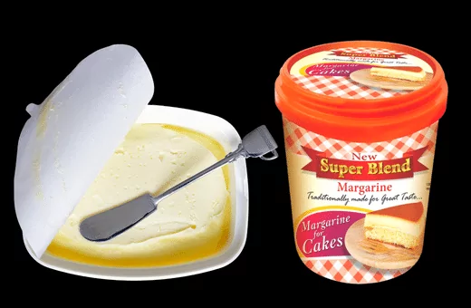 if you want to substitute margarine for butter in the cake you can use a 1:1 ratio