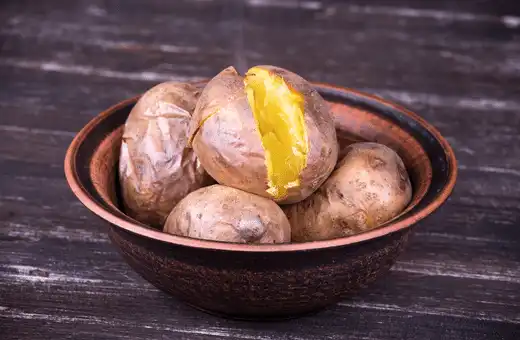Baked russet potatoes