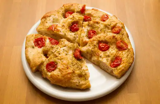 a great gluten free alternative for garlic bread is roasted vegetable focaccia