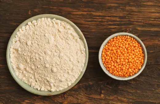 Another similar-tasting flour that can easily replace chickpea flour is Pulse or lentil flour. Pulse or lentils Flour is an all-natural, gluten-free flour; you can make them at home or buy them from stores.